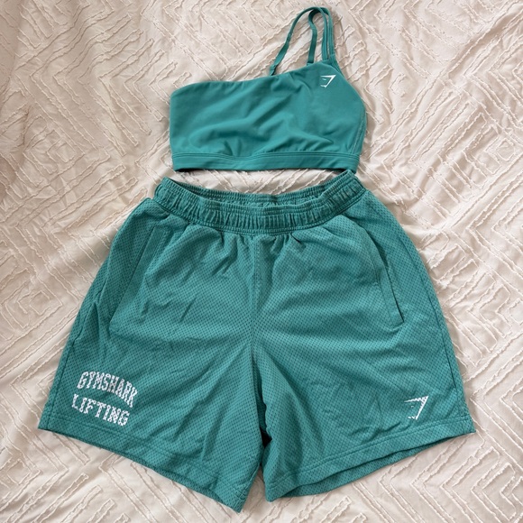 Gymshark Other - Gymshark Teal Sports Bra and Shorts Set